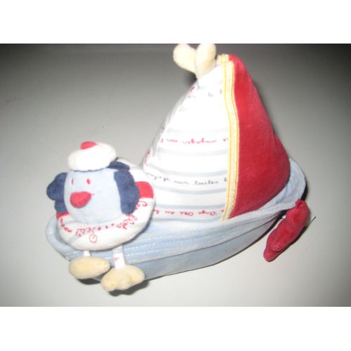 Doudou Musical Bateau Et Son Oiseau Marin Sucre D'orge