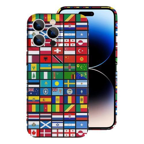 Coque Iphone Samsung Plus De 90 Drapeaux Des Pays Du Monde, Cadeau International Compatibilité Pour Étui 18 17 16 15 14 13 12 Plus Pro Max Galaxy S25 S24 S23 S22 Ultra Note 20