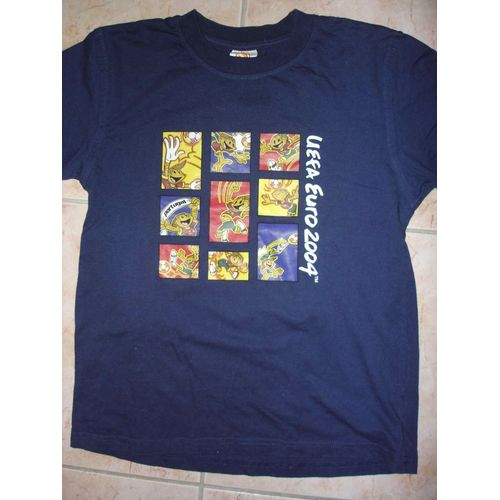 T-Shirt Uefa Euro 2004 Bleu Foncé En 10 Ans Comme Neuf