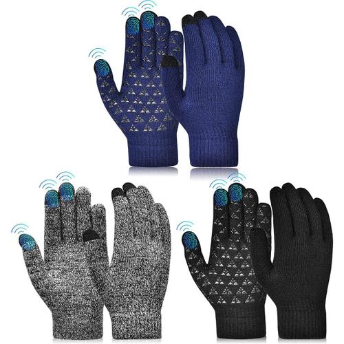 Lot de 3 paires de gants d'hiver magiques extensibles pour enfants - Pour enfants de 4 ¿¿ 10 ans - Pour le ski, la neige, l'¿¿quitation, le v¿¿lo, les sports de plein air