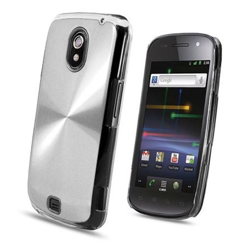 Coque Rigide Pour Samsung Galaxy Nexus I9250  "Spirales Effet Alu" "Argent""