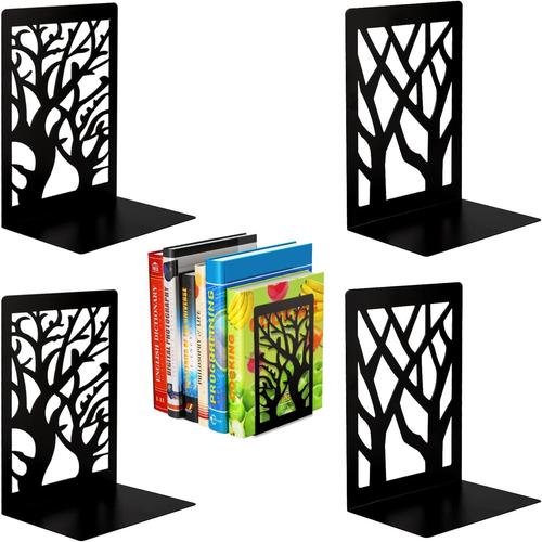 2 Paires Serre Livres En M¿¿Tal Serre-Livres Robustes Bloque Livre Design Pour ¿¿Tag¿¿Re Biblioth¿¿Que Bureau ¿¿Coles Librairie, Noir