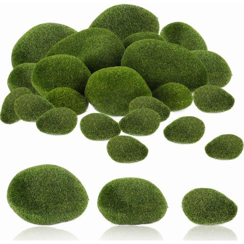 Lot de 42 boules de mousse artificielles - 3 tailles - Balles en mousse vertes - Pour gazon artificiel - D¿¿coration pour jardin f¿¿¿¿rique, arrangements floraux, terrariums et artisanat