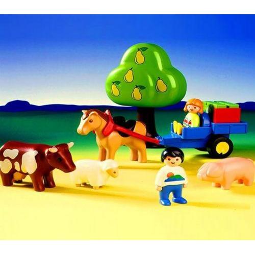 Playmobil 123 6620 - Enfants / Charrette / Animaux