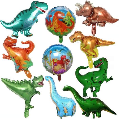 10 Pi¿¿Ces Ballon De Dinosaure Inclut 8 Pi¿¿Ces Ballon De Dinosaures Et 2 Pi¿¿Ces Ballon En Feuille De Dinosaure Rond Pour F¿¿Te De Dinosaures De Baby Shower Sur De Dinosaures De Jungle