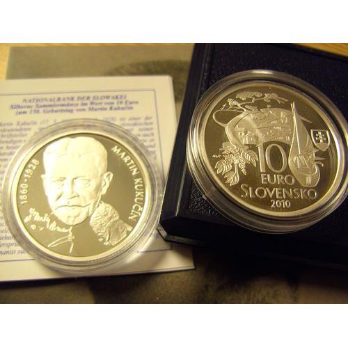 Rare ! 10 Euro Slovaquie 2010 Martin Kukucin - Be/Proof (9.300 Ex) Coffret + Certif