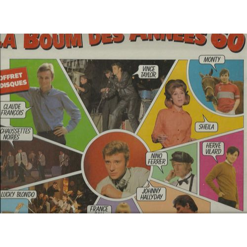 Coffret 3 Disques  "La Boum Des Années 60" : Pas Cette Chanson, A La Cour Du Roi, Debourt Les Gars,  J'y Pense Et Puis J'oublie, Meme Si Je Suis Fou, Tu Parles Trop, Et Des Baisers, ..................