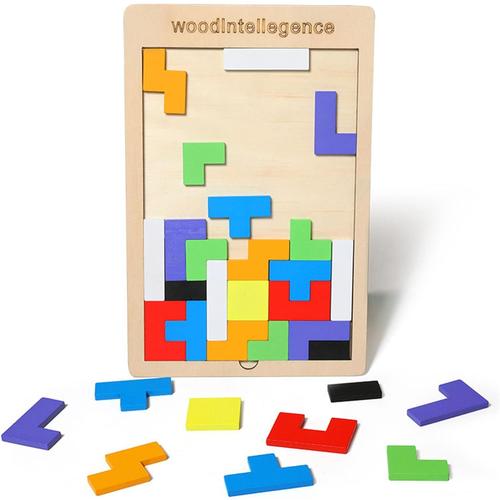 Puzzle De Tangram De Jeux De Logique En Bois, Tangram Jigsaw Jouet, Tangram Jigsaw Jouet Casse-T¿¿Te, Puzzle Tetris Tangram