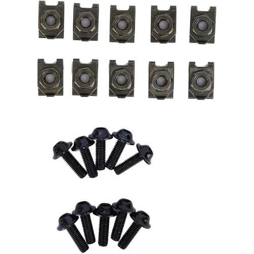 Boulons Et Clips De Corps De Car¿¿Nage De Moto M5, Pinces De Fixation De Vitesse De Fl¿¿Che ¿¿Crous ¿¿ Ressort, 10 Pi¿¿Ces, 5 * 16mm(Noir)