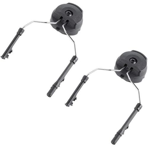 Ear Muffs Helmet Mount,2 Pcs En Plastique Coque Rail Adaptateur + Acier Casque Arc Rail Suspension ¿¿Couteurs Soutien Militaire Tactique Casque Rapide Pour Peltor Comtac(Noir)