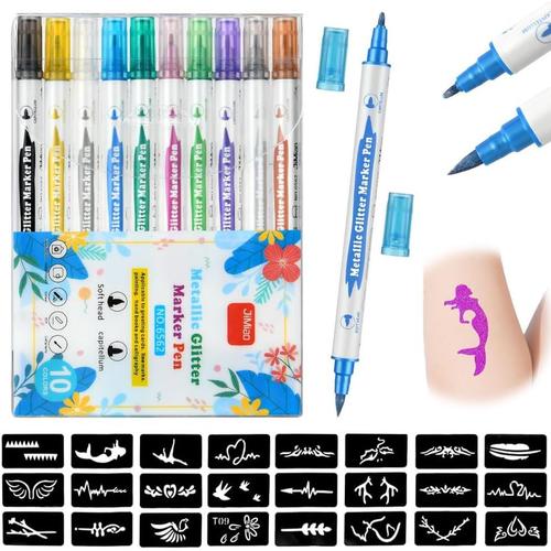 Crayons De Peinture Pour Visage Corps, 10 Couleurs Crayon Maquillage Enfant, Marqueurs De Tatouage Temporaires Pour Enfants Et Adultes, Festival, Anniversaire, Halloween, Maquillage Cosplay 