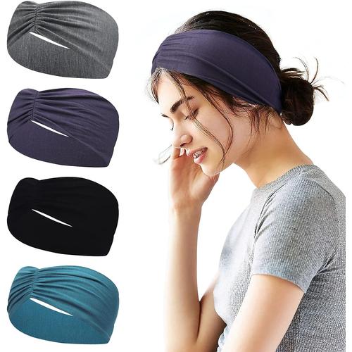 Bandeaux Sport Pour Femmes 3 Pi¿¿Ces, Antid¿¿Rapant De L'humidit¿¿ Large Bandeau, Wicking Bandeau Hommes Femmes, Bandeaux De Respirant Sueur Fit, Pour Courir Et Le Basket-Ball