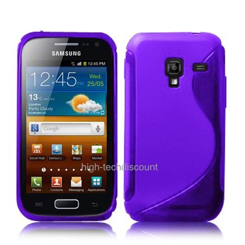 Housse Etui Coque Silicone Gel Mauve Pour Samsung I8160 Galaxy Ace 2 + Film