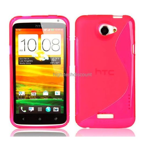 Housse Etui Coque Silicone Gel Rose Pour Htc One S   Film Ecran