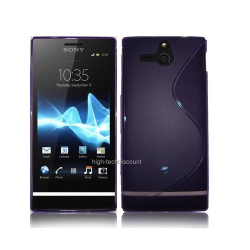 Housse Etui Coque Silicone Gel Mauve Pour Sony Xperia U   Film Ecran