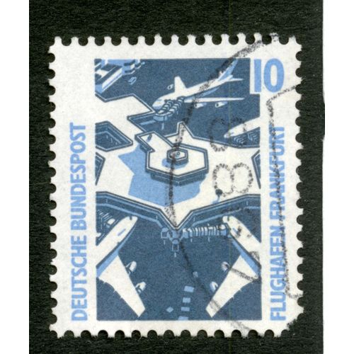 Timbre Oblitéré Deutsche Bundespost, Flughafen Frankfurt, 10