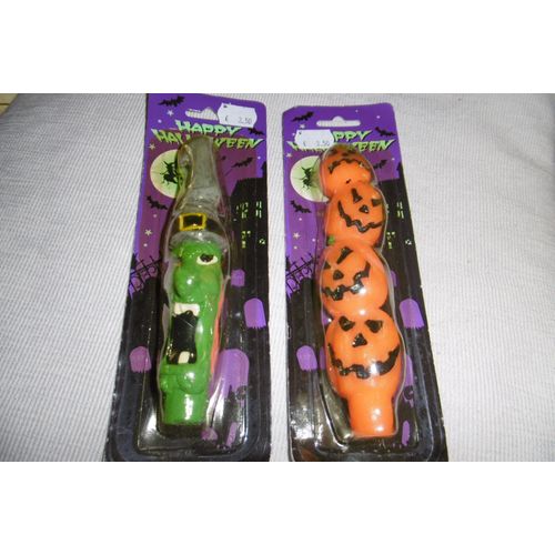 bougie longue sorcier et citrouille lot de 2