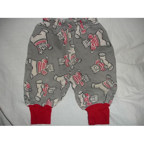 Pantalon Gris Motif Petits Nounours 12m