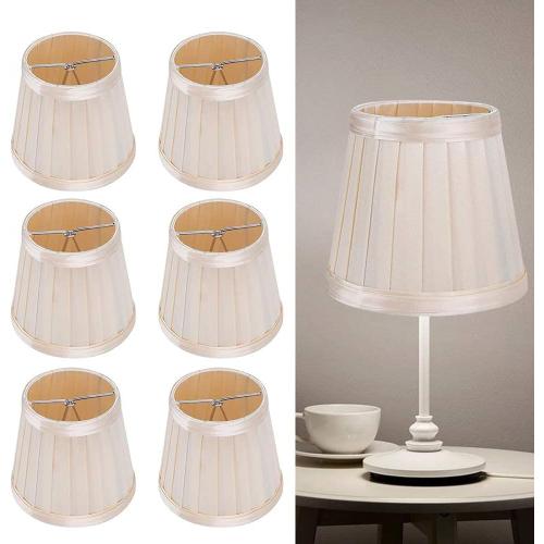 Lot De 6 Petit Abat Jour En Tissu, Applique Abat-Jour Couverture L¿¿G¿¿Re Abat-Jour Lampe De Plafond Couverture Pour Lustres Lampe De Table De Sol Verre Lampe Petrole - 12x11x8.5cm