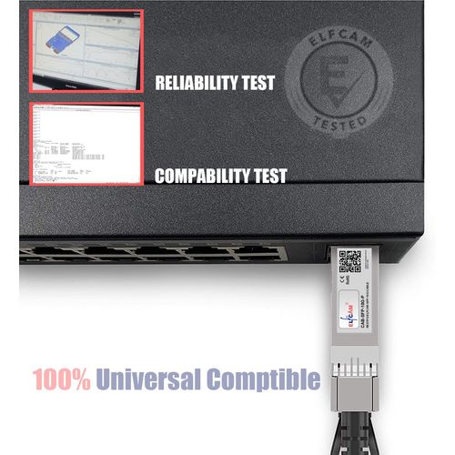 Elfcam® - 8 Metres Cable Fibre Optique OM3 SFP+ a SFP+ AOC 10Gbit/s, Compatible avec SFP-10G-AOC, 8m
