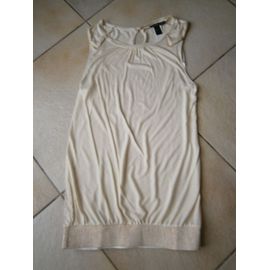 Top Beige Et Dore Sans Manche Taille S Marque Mango Casual Sportswear
