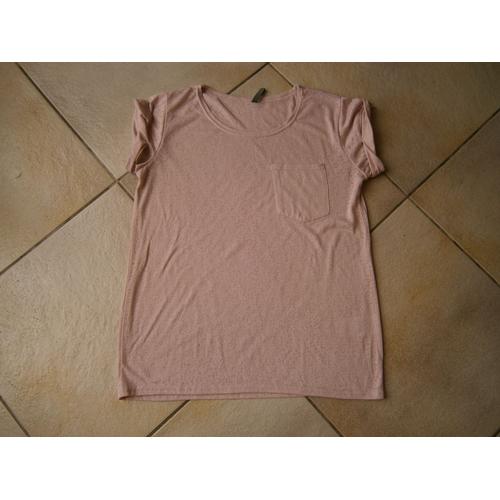 Tee-Shirt Manches Courtes Rose Taille S Marque Naf Naf