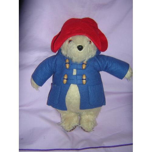 Paddington ours peluche Eden chapeau bleu et manteau rouge 40 cm