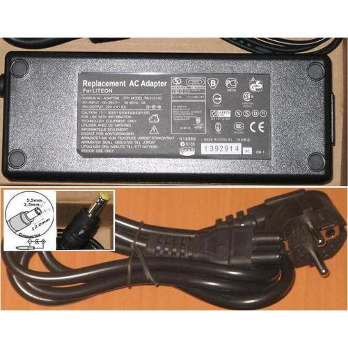 Alimentation Pour Acer Aspire AS2003LMi series 20V 6A 120W, Dia 5.5mm/2.5mm