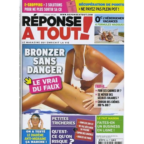 Réponse À Tout N° 264 - Bronzer Sans Danger