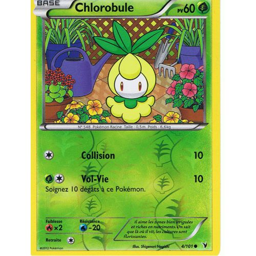 Pokemon Noir Et Blanc - Chlorobule 4/101 - Reverse