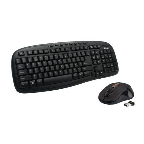 Heden Ensemble clavier + souris sans fil 2.4 GHz - Souris optique 4 boutons 1200 dpi, Clavier AZERTY 112 touches