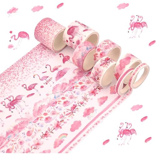 8 Rouleaux Rose Washi Tape Ruban De Washi D¿¿Coratif Multi-Motif Ruban De Washi Faire Du Ruban De Scrapbooking Ruban D¿¿Coration Papier Ruban Masking Tapes Craft Supplies For Plan Gift Wrap Artisanat