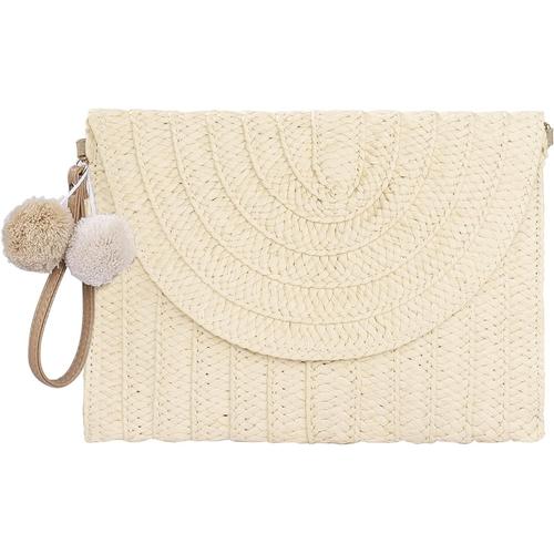 Pochette d'embrayage en Paille, Pochette Mariage Soir¿¿e Femmes Sac ¿¿ Main Enveloppe Plat De Plage d'¿¿t¿¿ Tiss¿¿s, Boho Sac Bourse Portefeuille, sac ¿¿ bandouli¿¿re ¿¿l¿¿gant F¿¿te