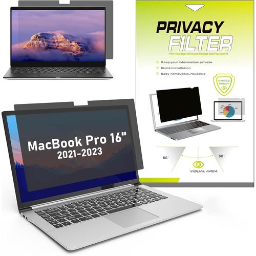 Filtre de Confidentialit¿¿ pour MacBook Pro 16'' 2021-2023 M1/M2 Pro/Max, Anti-lumi¿¿re Bleue/Anti-reflet Protection d'¿¿cran de confidentialit¿¿, Protection Anti-¿¿blouissement de la lumi¿¿re Bleue