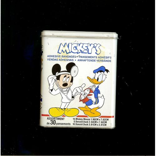 Boite Collection Vide En Métal Pansements Adhésifs Mickey's