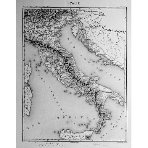 Rare Ancienne Et Superbe Carte Militaire Gravure Acier Sur Beau Papier L'italie En 1860