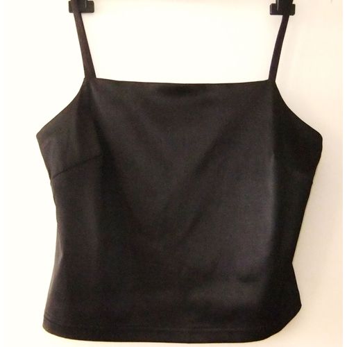 Top Débardeur Bustier Femme Taille 40 Noir En Satin Extensible, Zéro
