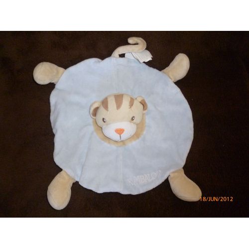 Doudou Kimbaloo Tigre Plat  Bleu Beige