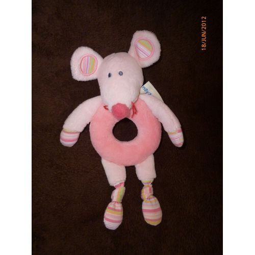 Doudou Souris Rose Boutchou Bout'chou Hochet/Grelot
