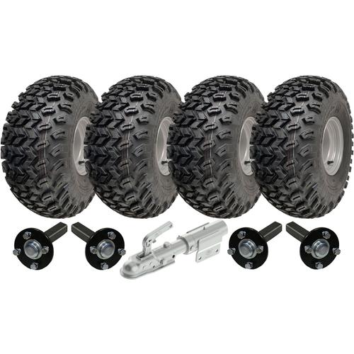 22x11.00-8 Twin Axle Utility ATV Quad Trailer Kit Wheels & Axles & Swivel Hitch