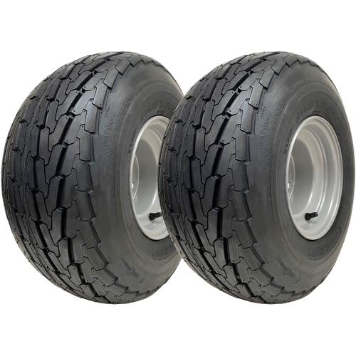 18.5x8.50-8 Trailer Tyre, Wheel 100mm PCD Wanda Road Legal 425kg Load (Set of 2)