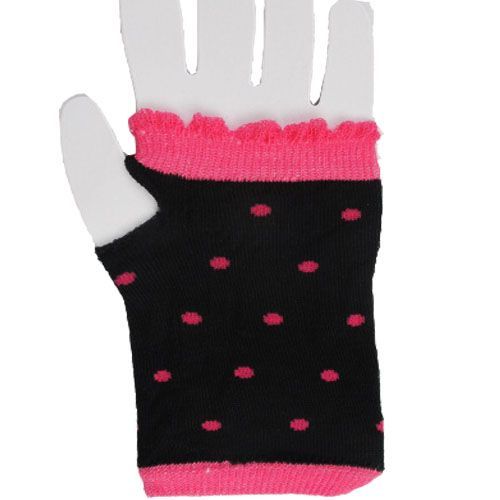 Mitaine Black Sugar Emo Punk Noir Avec Pois Rouge