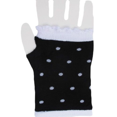 Mitaine Black Sugar Emo Punk Noir Avec Pois Rouge