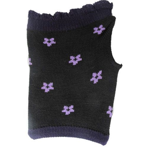Mitaine Rock Black Sugar Fond Noir Avec Fleur Violet