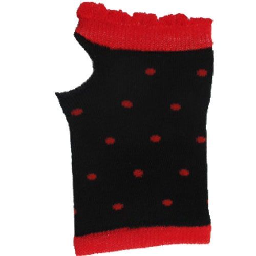 Mitaine Black Sugar Emo Punk Noir Avec Pois Rouge