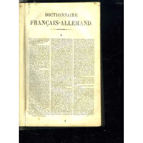 Dictionnaire Francais Allemand.