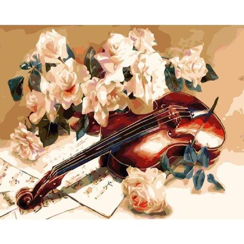 Puzzle En Bois Adulte Classique 1000 Pi¿¿Ces Fleurs Et Violon Le Cadeau Parfait Pour Les Enfants Ou Des Amis