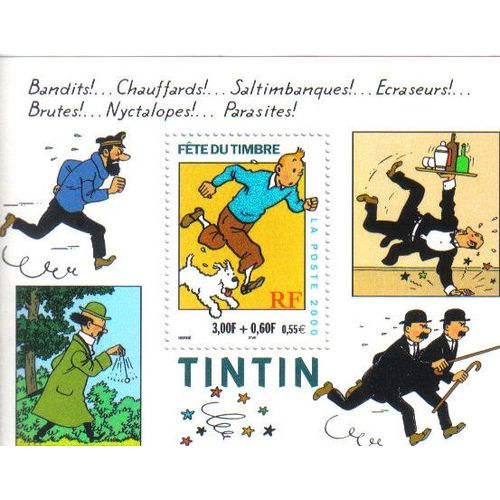 Timbre Tintin Par Herge Fête Du Timbre France 2000