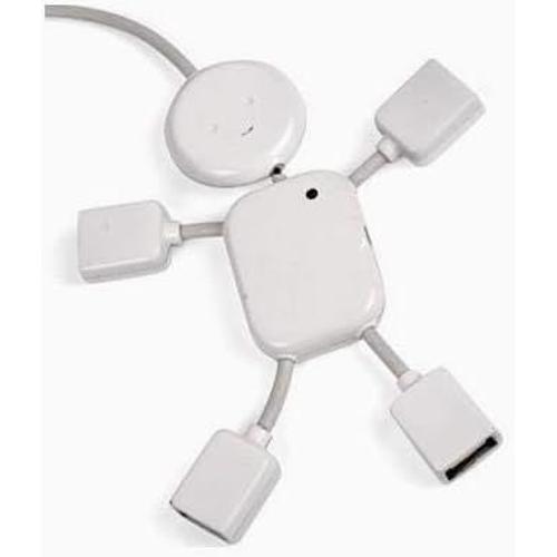 Xiton Blanc Quatre Ports USB 2.0 Haute Vitesse/Hub USB 1.1 'Smiley' Homme pour Les Ordinateurs de Bureau/Ordinateurs Portables/Ordinateurs Portables/Netbook/iMac/MacBook