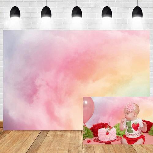 3x2m Pastel Couleur Nuage Toile de Fond Color¿¿ Ciel Arc-en-Ciel Nuage La Photographie Fond Nouveau n¿¿e Douche de b¿¿b¿¿ Anniversaire F¿¿te Portrait Studio S¿¿ance Photo Accessoires